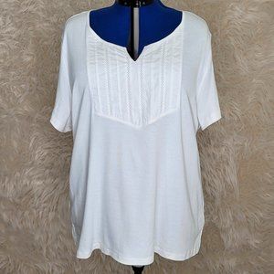 Karen Scott Woven Splitnec Blouse